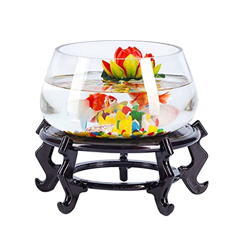 Fischtank für den Schreibtisch, transparentes Glas, Goldfischtank, ZierfischtankGlas, Goldfischtank, Zierfischtank mit Sockel, Kleiner Schildkrötentank, Büro, Haushaltsaquarium, Aquariumtank von FBHappiness