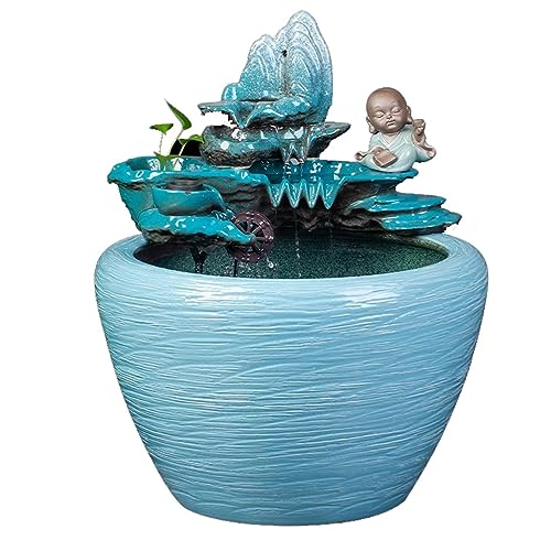 Fish Tabk Großes Keramik-Fließwasser-Aquarium, Balkon, Landschaftsbau, Wasserzirschaftsbau, Wasserzirkulation, Aquarium, Büro, Wohnzimmer, Aquarium, Bodentank, Cooles Aquarium (Größe: 42 cm) von FBHappiness