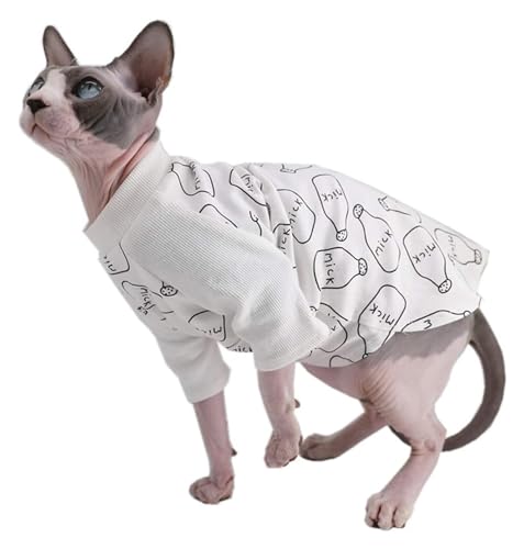 Katzenkleidung, Kleidung für haarlose Katzen, süße, atmungsaktive Sommer-T-ShirtMilchflaschenmuster, Haustierkleidung, Weste mit Rundkragen, ärmellose Kätzchenhemden, Katzen und kleine Hunde von FBHappiness