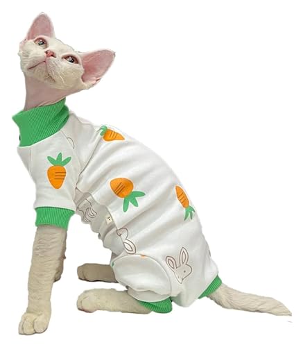 Katzenkleidung Kleidung für haarlose Katzen Kleidung für haarlose Katzen Herbst-Vier Beinen Basishemden Pullover mit hohem Kragen Niedliches Muster Kätzchenhemden Haustierkleidung (Farbe: Ca von FBHappiness