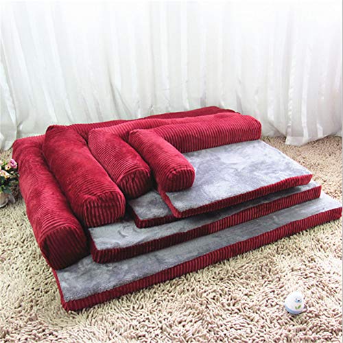 FC Fancy Hundebett, maschinenwaschbar, bequem, Plüsch, rechteckig, Kätzchen-Kunstpelz-Sofa, S/M/L/XL von FC Fancy