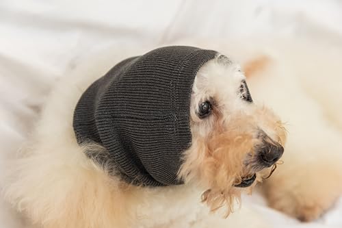 FDANDADE Ohrwickel ohne Klappen, Ohrenschutz für Hunde, Angstzustände, zur Linderung von Angstzuständen, Geräuschunterdrückung bei Feuerwerk, Gewitter, Haustierpflege und Trocknung (Grau, L) von FDANDADE