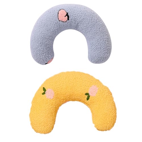 FDDU Cat Pillow Pets, Pillow Nek U Shaped Pillow Dog, Kissen Für Katzen, U-Förmiges Kissen Für Hunde, Für Katzen Oder Kleine Hunde, Katzen U-Förmiges Kissen Zum Schlafen, Ausruhen, Spielen（Gelb,Blau） von FDDU