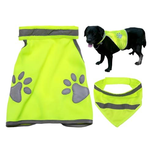 FDGGT 1 Stück Reflektierende Haustierkleidung, 1 Stück Reflektierender Haustierschal, Haustierkleidungsset, Fluoreszierende Hundeweste, Haustierbedarf von FDGGT