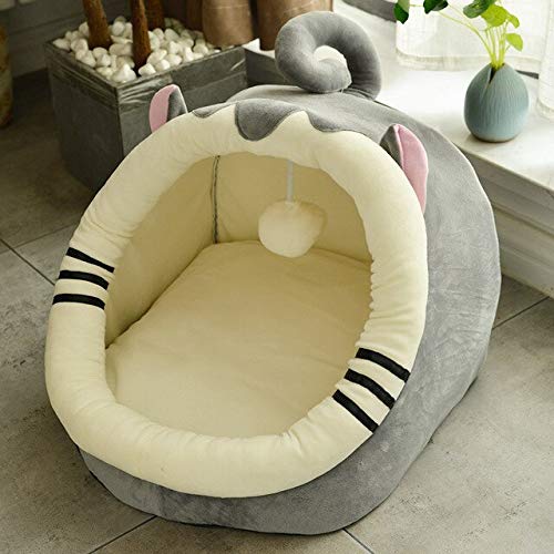 Abnehmbare Katze Bett Haus Zwinger Nest Haustier Nest Wurf Hund Bett Sofa Haus Kissen Haustiere Produkte Katze Haustier Lieferungen Kätzchen Bett-Grau British Short, L. von FDHGF