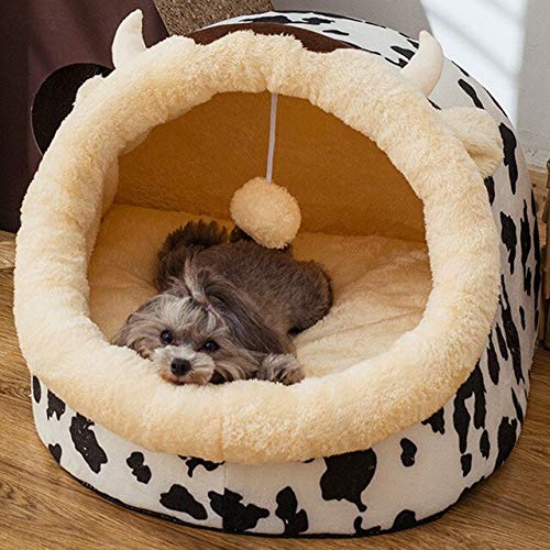 Abnehmbare Katze Bett Haus Zwinger Nest Haustier Nest Wurf Hund Bett Sofa Haus Kissen Haustiere Produkte Katze Haustier liefert Kätzchen Bett-Weiß, S. von FDHGF