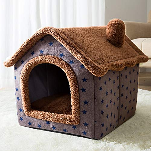 Abnehmbares Katzenbett Haus Zwingernest Nest Nest Katzenzelt Hundebett Warmes Hundehaus Kissen Schlafsofa Haustierprodukte Katzenhaus Haustier Bett-Kaffee, S. von FDHGF