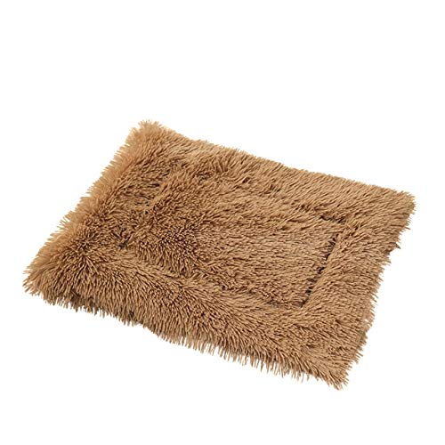 Soft Pet Dog Cat Winter Warme Decke Bett Matten Pads Bequeme Welpen Kätzchen Schlafsofas Kissen Schonbezug Warm halten Schlafbezug-Hellbraun, 73X54cm, Großbritannien von FDHGF