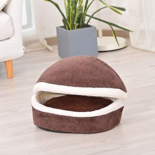 Weiche tragbare waschbare runde Bequeme Haustier niedliche Hamburger Bett Zwinger Winter warme Schlafsack Welpe Katzenkissen Mat-C, USA von FDHGF