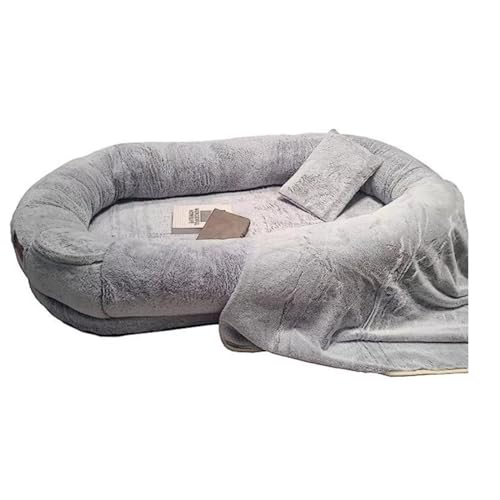 Extra großes menschliches Hundebett für Hunde und Menschen, abnehmbares und waschbares faules Sofa, menschliches Schlafsofa Riesenhundesofa, Katzen- und Haustierbett (Color : Grey Ombre von FDINUDIGUHTTYYYY