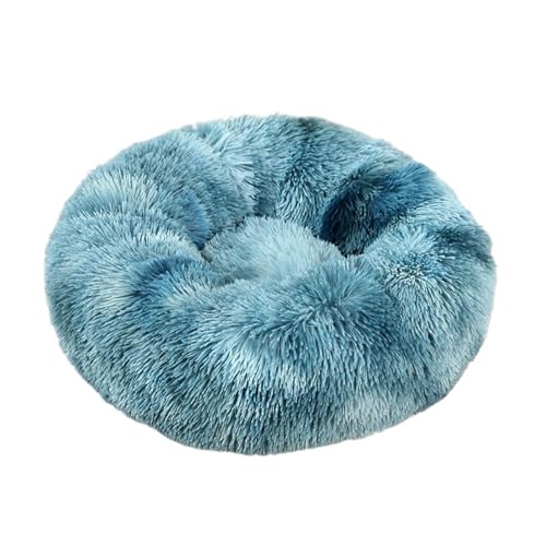 Gemütliches und warmes rundes Hundebett - perfekt für Katzen und kleine Hunde, Tiefschlaf und Komfort für alle Jahreszeiten, direkt ab Herstellung (Farbe: Tie Dye Haze Blue, von FDINUDIGUHTTYYYY