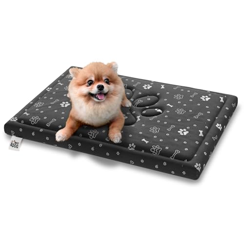 FDM Fifi wasserdichtes Hundebett 100 x 70 cm Polyurethanschaum mit waschbarem Bezug Grau/Silber von FDM