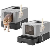 FEANDREA 2er Katzentoilette, mit Deckel dunkelgrau FEANDREA 2er Katzentoilette, mit Deckel dunkelgrau von FEANDREA