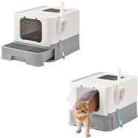 FEANDREA 2er Katzentoilette, mit Deckel weiß/ grau FEANDREA 2er Katzentoilette, mit Deckel weiß/ grau von FEANDREA