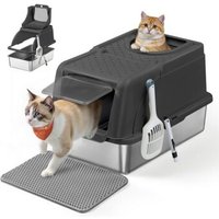 FEANDREA Edelstahl Katzentoilette XL mit Deckel 2 Eingängen FEANDREA Edelstahl Katzentoilette XL mit Deckel 2 Eingängen von FEANDREA