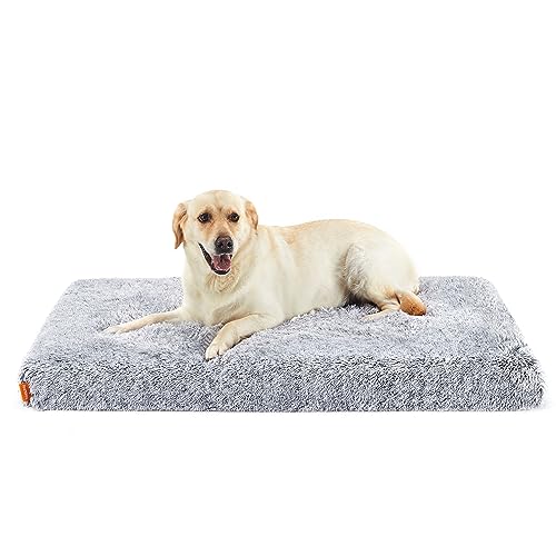 Feandrea Hundebett, orthopädisches Hundekissen, mit Noppenschaumstoff gepolstert, Bezug abnehmbar und waschbar, Größe XXL, für große Hunde, 122 x 74 x 10 cm, Ombré-Grau PGW214G01 von Feandrea