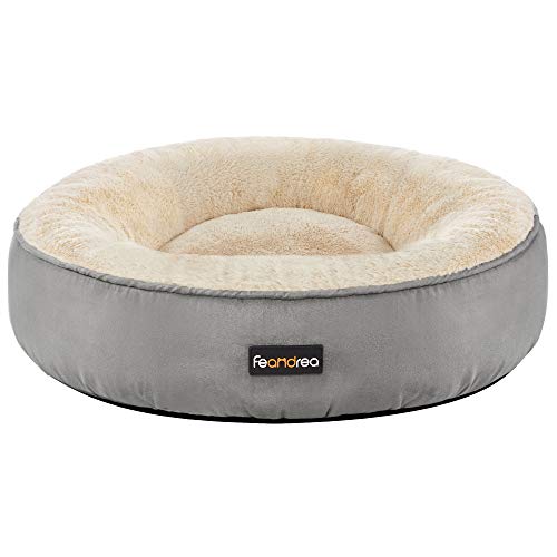 Feandrea Hundebett, Katzenbett, Donut, Ø 50 cm, hellgrau PGW050G01 von Feandrea