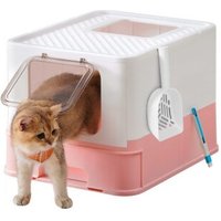 FEANDREA Katzentoilette, mit Deckel weiß-pastellrosa FEANDREA Katzentoilette, mit Deckel weiß-pastellrosa von FEANDREA