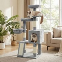 FEANDREA Kletterbaum mehrstufig, mit Rampe, Kratzsäulen, 3 Plattformen,136 cm hellgrau FEANDREA Kletterbaum mehrstufig, mit Rampe, Kratzsäulen, 3 Plattformen,136 cm hellgrau von FEANDREA