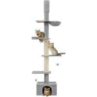 FEANDREA Kratzbaum deckenhoch 231-291cm mehrstufig hellgrau FEANDREA Kratzbaum deckenhoch 231-291cm mehrstufig hellgrau von FEANDREA