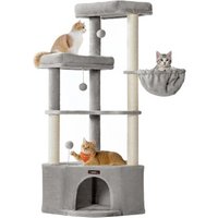 FEANDREA Kratzbaum für Raumecke mit großer Kuschelhöhle hellgrau FEANDREA Kratzbaum für Raumecke mit großer Kuschelhöhle hellgrau von FEANDREA