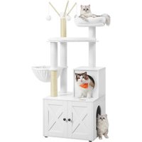 FEANDREA Kratzbaum mit Katzenklo-Schrank 2-in-1 weiß FEANDREA Kratzbaum mit Katzenklo-Schrank 2-in-1 weiß von FEANDREA