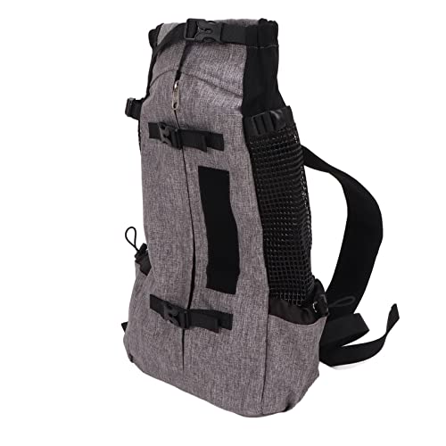 FEAW Hunderucksack, Leichter Haustierrucksack aus Weichem Nylon, Tragbar mit Reflektierendem Streifen für Unterwegs (Grau) von FEAW