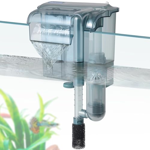 FEDOUR Aquarienfilter zum Aufhängen, leiser Filter mit Filterpatronen, Einstellbarer Wasserfallfilter (3W-M) von FEDOUR