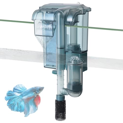 FEDOUR Leiser Aquarium Filter, 350LPH Aquarien Außenfilter, 3W Einstellbarer Aquarienfilter für 10-30L Aquarium, mit Schwimmerventil und Verlängertem Einlassrohr von FEDOUR