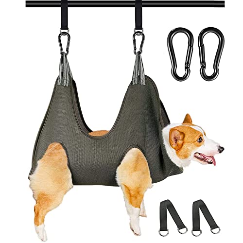 FEEGO Haustier Fellpflege Hängematte für Hunde & Katzen, Haustier Fellpflege Hängematte, Pet Grooming Sling Hunde Grooming Harness Fesselsack Helfer Haustier Nagel Clip Tasche für Fellpflege von FEEGO