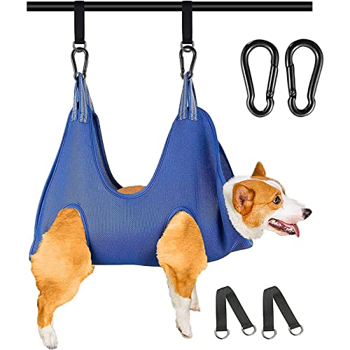 FEEGO Haustier Fellpflege Hängematte für Hunde & Katzen, Haustier Fellpflege Hängematte, Pet Grooming Sling Hunde Grooming Harness Fesselsack Helfer Haustier Nagel Clip Tasche für Fellpflege von FEEGO