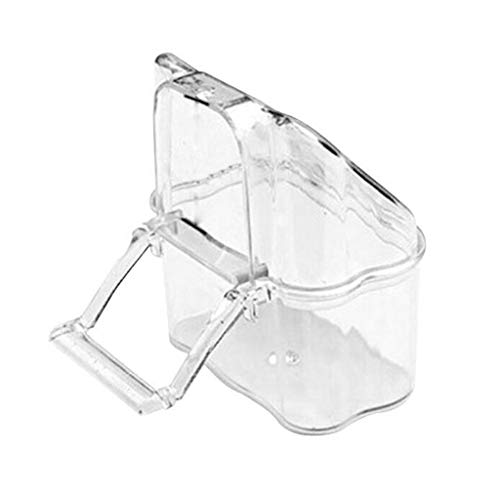 FEILINKA Parrot Bird Transparent Kunststoff Food Cup Bowl Company Unternehmen für sauberes Wasser Silo Waterer Box Vogelzubehör für Sittiche, Kanarienvögel, Nymphensittiche, Finken und andere Vögel ähnlicher Größe von FEILINKA