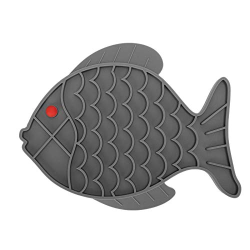 Slow Feeder Matte, Safe Slow Feeder Pad Pet Slow Feeder Gesunder, weicher für Zuhause(Fish Gray) von FEIP