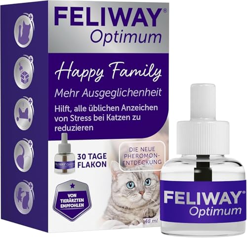 FELIWAY Optimum Nachfüllflakon für Katze | Pheromone zur Reduktion von Harnmarkieren, Kratzen oder Verstecken | sorgt für mehr Harmonie zwischen Katzen | 48ml FELIWAY Optimum Nachfüllflakon für Katze | Pheromone zur Reduktion von Harnmarkieren, Kratzen oder Verstecken | sorgt für mehr Harmonie zwischen Katzen | 48ml von FELIWAY