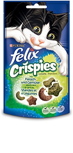 FELIX Crispies Katzensnack, Knusper-Leckerlie mit Lamm- und Gemüsegeschmack, 8er Pack (8 x 45g) von Felix