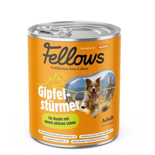 Fellows Gipfelstürmer Nassfutter für Hunde – Getreidefreies Hundenassfutter mit Insektenprotein, Monoprotein, darmfreundlich für Erwachsene Hunde (800 g) von FELLOWS