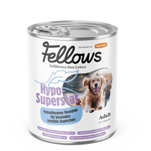 Fellows Hypo-Superstar Nassfutter für Hunde – Hypoallergenes Hundenassfutter ohne Getreide, Monoprotein Insekten, für Allergiker (800 g) von FELLOWS