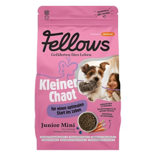 Fellows Kleiner Chaot Trockenfutter für heranwachsende Hunde – Optimal für Welpen Kleiner Rassen, mit Insektenprotein, Krill und Ei, unterstützt die Darmgesundheit (2 kg) von FELLOWS