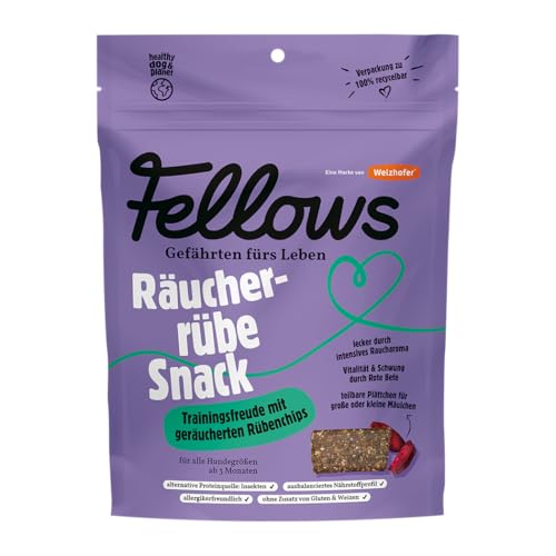 Fellows Räucherrübe Leckerli für Hunde – Getreidefreier Snack mit Insektenprotein und Roter Bete – Perfekt für Training und Belohnung – Gesunde Hundesnacks 125g von FELLOWS