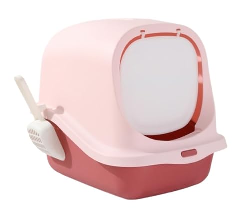 FENGJISUN Katzentoilette Katzenklo Geschlossene Katzentoilette, Leicht Zu Reinigen, Mit Schaufel, Für Hauskatzen, Katzentoilette Mit Fronteinstieg Katzen Zubehör(Pink) von FENGJISUN