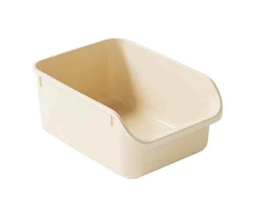 FENGJISUN Katzentoilette Katzenklo Kätzchentoilette, Heimtierbedarf, Hochseitiges Spritzschutz, Tragbare Katzentoilette, Sandkasten Katzen Zubehör(Beige) von FENGJISUN