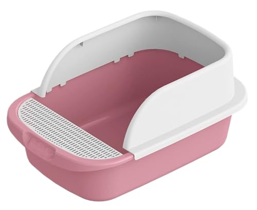 FENGJISUN Katzentoilette Katzenklo Katzensandkasten, Katzentoilette Mit Schaufel, Katzentoilette Für Mittelgroße Und Große Katzen, Kaninchen Katzen Zubehör(Pink) von FENGJISUN