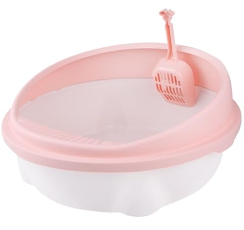 FENGJISUN Katzentoilette Katzenklo Katzentoilette Erhöhte Leicht Zu Reinigende Sandbox Katzenstreubehälter Bettpfanne Privatsphäre Haustiertoilette Katzen Zubehör(Pink) von FENGJISUN