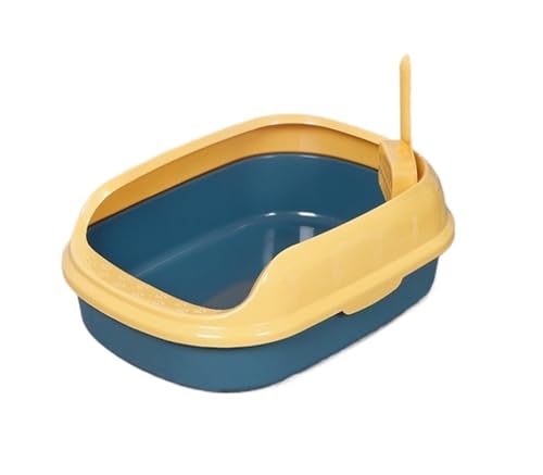 FENGJISUN Katzentoilette Katzenklo Katzentoilette Für Haustiere, Oben Offen, Katzentoilette Mit Hoher Seite, Katzentoilette Für Hunde, Leicht Zu Reinigen Katzen Zubehör(Blue) von FENGJISUN