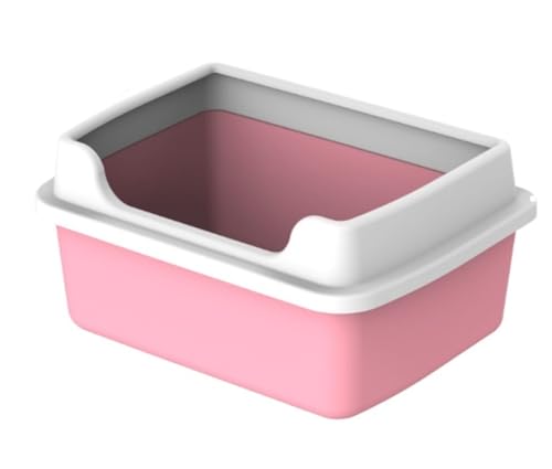 FENGJISUN Katzentoilette Katzenklo Katzentoilette Für Kätzchen, Tragbar, Abnehmbar, Hohe Seiten, Katzentoilette Mit Rahmen Für Kleintiere Katzen Zubehör(Pink) von FENGJISUN