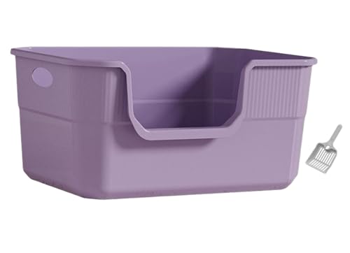 FENGJISUN Katzentoilette Katzenklo Katzentoilette Mit Offener Oberseite, Großer Raum, Hohe Seitenwände, Tragbar, Spritzschutz, Für Alle Arten Von Katzen Katzen Zubehör(Purple) von FENGJISUN