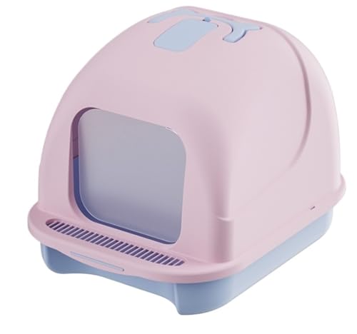 FENGJISUN Katzentoilette Katzenklo Katzentoilette Mit Schublade, Vollständig Geschlossen, Spritzwassergeschützt, Tragbare Katzentoilette Mit Katzenschaufel Für Den Innenbereich Katzen Zubehör(Pink) von FENGJISUN