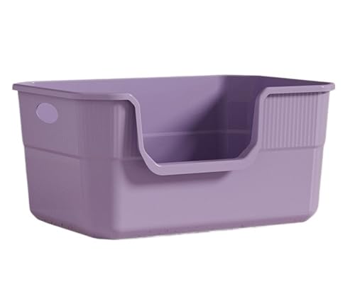 FENGJISUN Katzentoilette Katzenklo Katzentoilette Mit Sieb, Katzentoilette, Leicht Zu Reinigen, Bettpfanne Mit Hohlen Griffen, Hohe Seitenwände, Abgesenkte Vorderseite Katzen Zubehör(Purple) von FENGJISUN