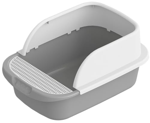 FENGJISUN Katzentoilette Katzenklo Katzentoiletten Für Hauskatzen Mit Rahmen Katzentoilette Mit Schaufel Katzentoilette Katzentoilette Katzen Zubehör(Grey) von FENGJISUN