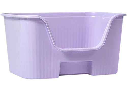 FENGJISUN Katzentoilette Katzenklo Katzentoiletten Mit Hohen Seiten, Offene Katzentoilette, Katzenstreu Mit Erhöhten Kanten Für Den Innenbereich Katzen Zubehör(Purple) von FENGJISUN